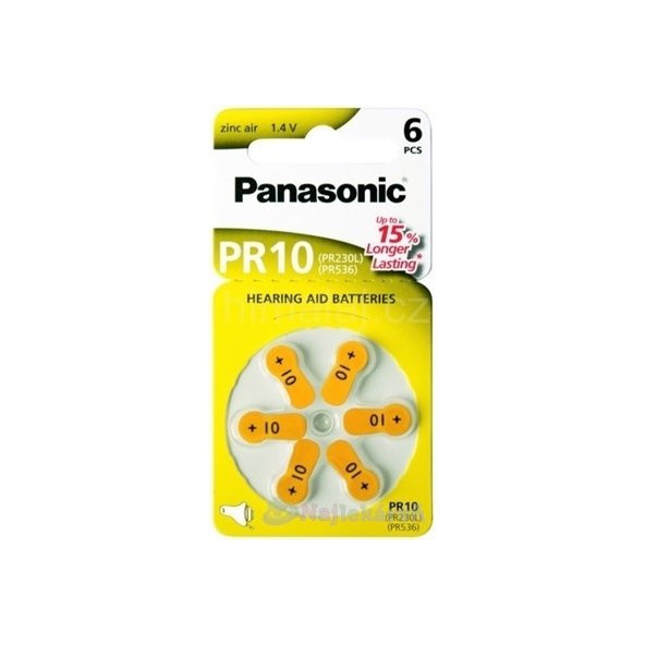 PANASONIC PR10 baterie do naslouchadel 6 ks