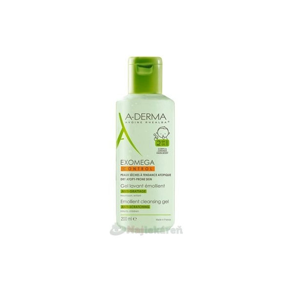 A-DERMA Exomega Control mycí gel na atopickou pokožku 200 ml