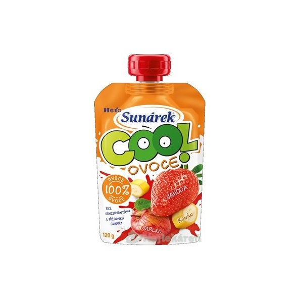 SUNAR COOL ovoce banán jahoda jablko 12m+ 120 g