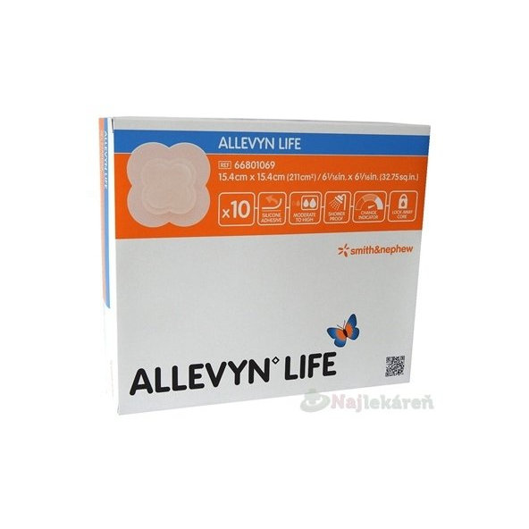 Allevyn Life krytí na rány 15,4 × 15,4 cm 10 ks