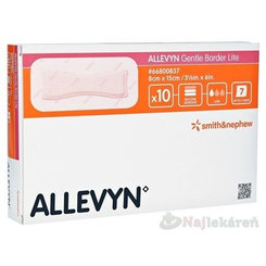 Allevyn Gentle Border Lite krytí na rány 8 × 15 cm 10 ks