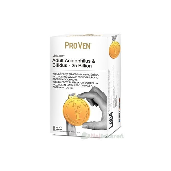 Pro-Ven Adult Acidophilus & Bifidus 25 Billion 30 kapslí