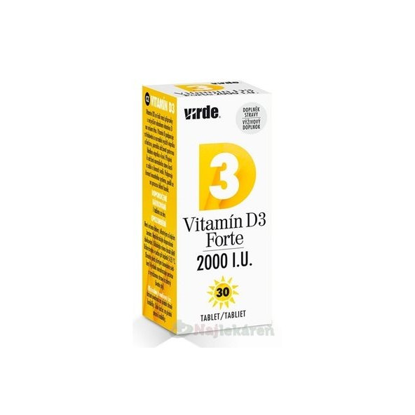 Virde Vitamín D3 Forte 2000 I.U. 30 tablet
