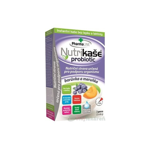 Nutrikaša Probiotic borůvka a meruňka 3x60 g