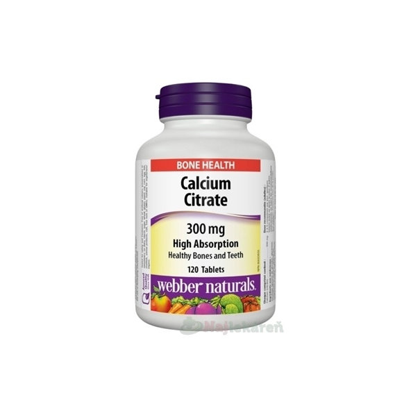Webber Naturals Citrát vápníku 300 mg 120 tablet