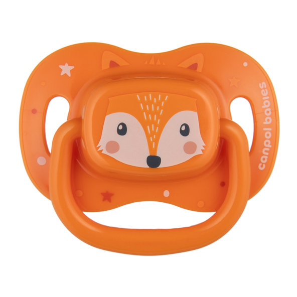 Canpol Babies dudlík symetrický Cute Animals 18 m+ oranžový