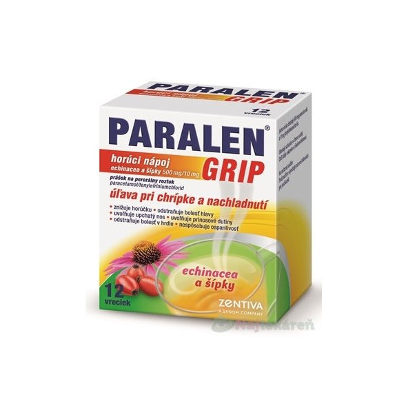 Paralen Grip horúci nápoj echinacea + šípky 12 sáčků