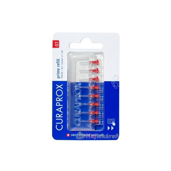 Curaprox CPS 07 Prime Refill mezizubní kartáčky červené 8 ks