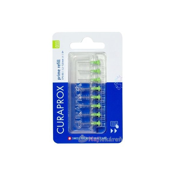 Curaprox CPS 011 Prime Refill mezizubní kartáčky světle zelené 8 ks