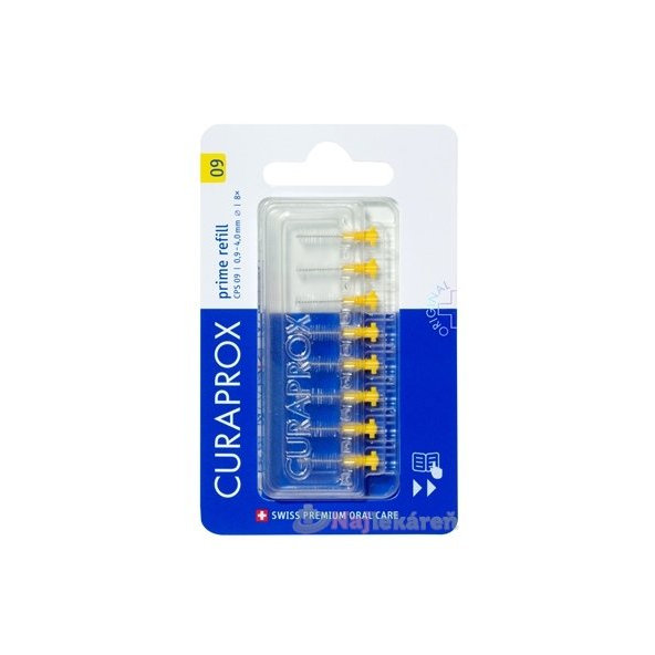 Curaprox CPS 09 Prime Refill mezizubní kartáčky žluté 8 ks