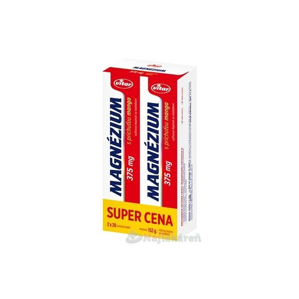 Vitar Magnesium 375 mg mango 2×20 tablet