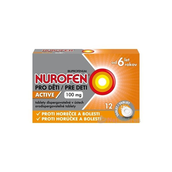 NUROFEN Active pro děti od 6 let proti horečce a bolesti 12 tablet