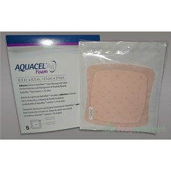 AQUACEL Ag Foam Hydrofiber adhezivní pěnové krytí 21 × 21 cm 5 ks