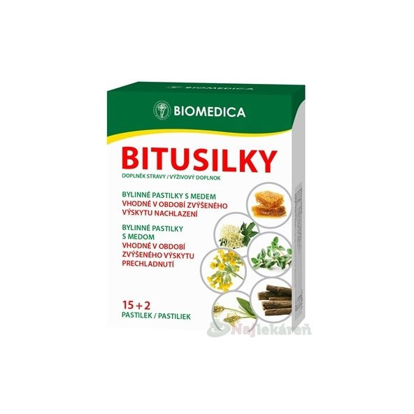 Biomedica Bitusilky bylinné pastilky 17 ks