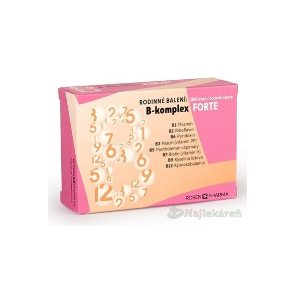 RosenPharma B-komplex Forte rodinné balení dražé 100 tablet