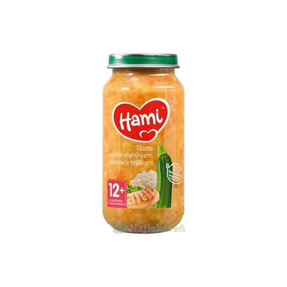 Hami příkrm Rizoto s krůtím stehýnkem, cuketou a hráškem 12 m+ 250 g