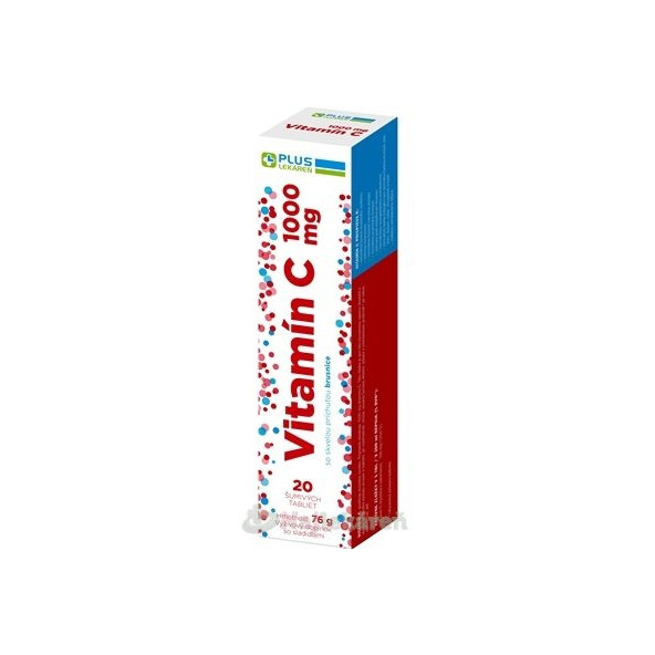 Plus Lekáreň Vitamín C 1000 mg příchuť brusinka