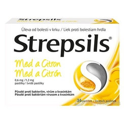 Strepsils med a citron na bolest v krku 36 pastilek