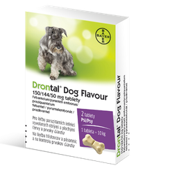 Drontal Dog Flavour tablety na odčervení psů 2 tablety