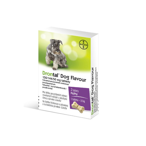 Drontal Dog Flavour tablety na odčervení psů 2 tablety