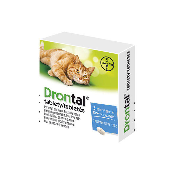 Drontal tablety na odčervení koček 2 tablety