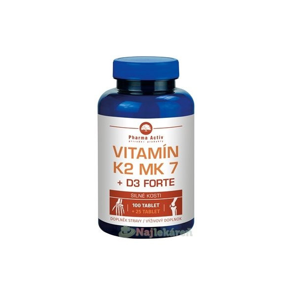 Pharma Activ Vitamín K2 MK7 + D3 Forte 125 tablet