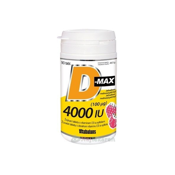 Vitabalans D-max 4000 IU (100 µg) 90 žvýkacích tablet