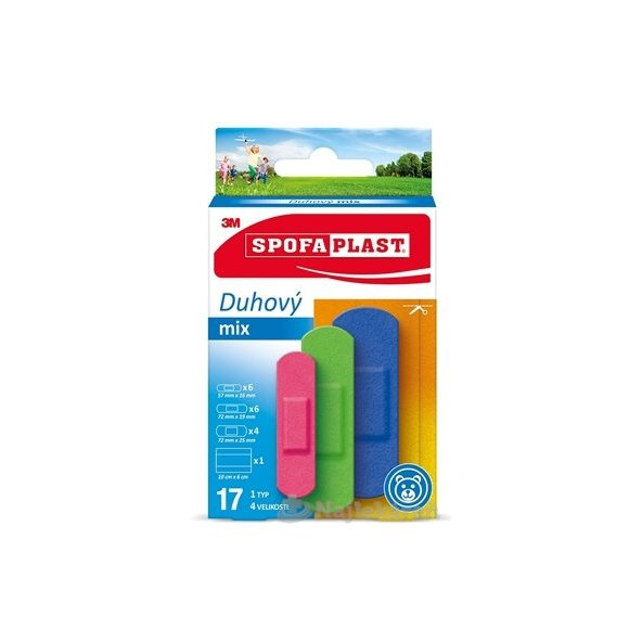 3M Spofaplast 606 náplasti duhový mix 4 velikosti 17 ks