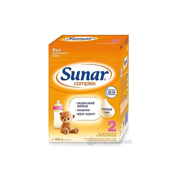 Sunar Complex 2 následné kojenecké mléko 6m+ 600 g