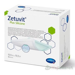 Zetuvit Plus Silicone sterilní komprese 12,5 × 12,5 cm 10 ks