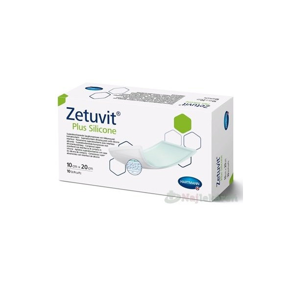 Zetuvit Plus Silicone sterilní komprese 10 × 20 cm 10 ks