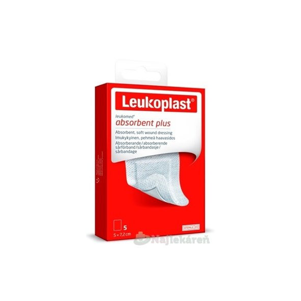 Leukoplast Leukomed absorpční náplasti na rány 5×7,2 cm 5 ks