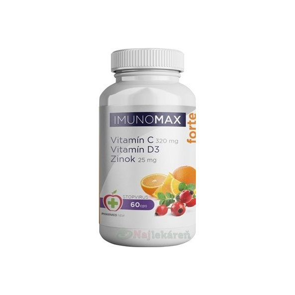 IMUNOMAX Forte vitamín C + D + zinek 60 kapslí
