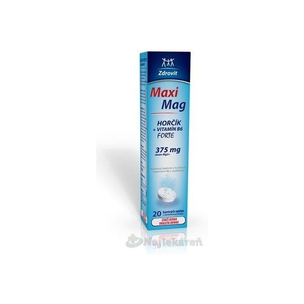 Zdrovit MaxiMag Hořčík Forte 375 mg + vitamín B6 20 šumivých tablet