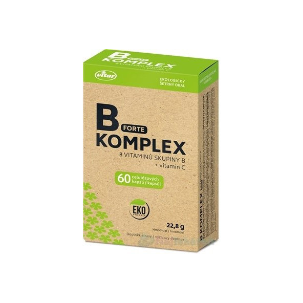 Vitar B-komplex Forte + vitamín C 60 kapslí