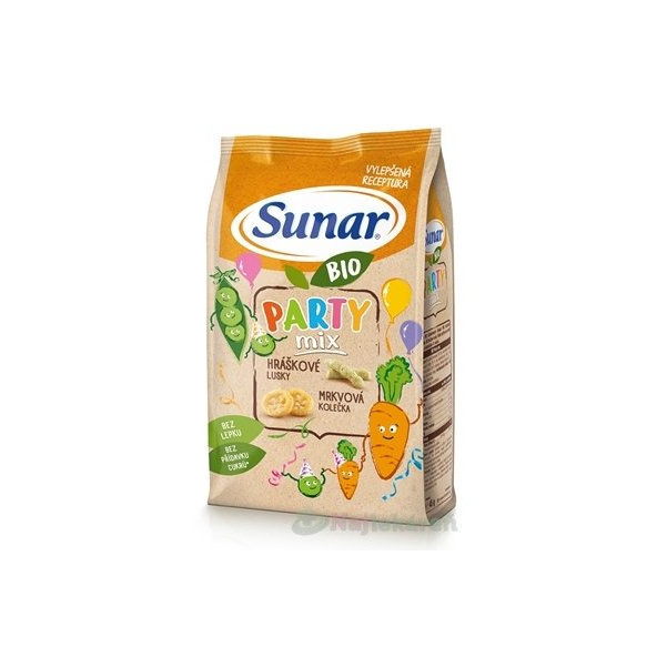 Sunar BIO křupky party mix hrášek mrkev 12m+ 45 g