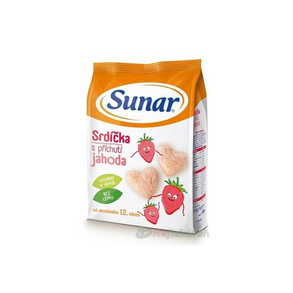 Sunar srdíčka jahoda 12m+ 50 g