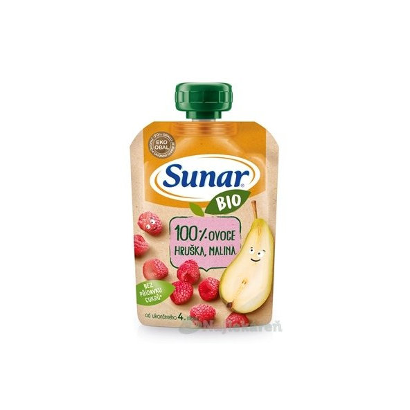 Sunar BIO kapsička hruška malina 4m+ 100 g