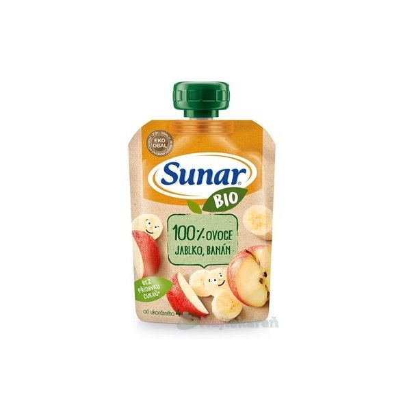 Sunar BIO kapsička jablko banán 4m+ 100 g
