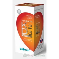Biomin Vitamin K2 D3 Premium 2000 IU 60 kapslí