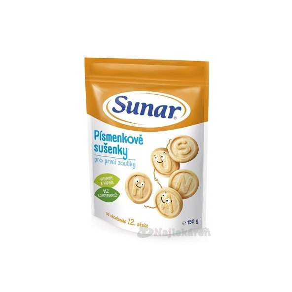 Sunar písmenkové sušenky 12m+ 150 g
