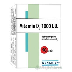 GGenerica Vitamin D3 1000 IU 90 kapslí