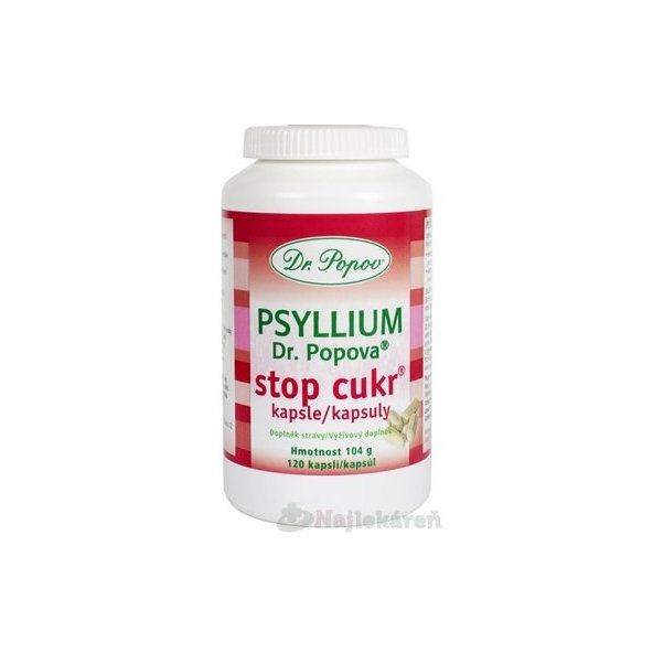 DR. POPOV Psyllium Stop Cukr 120 kapslí