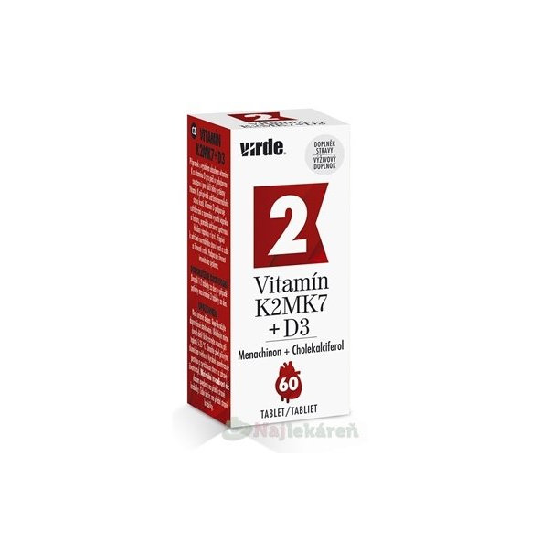 VIRDE vitamín K2 MK7 + D3 60 tablet