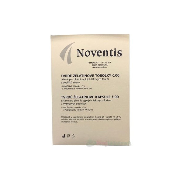 Noventis želatinové kapsle vel. 00 bílá 1000 ks