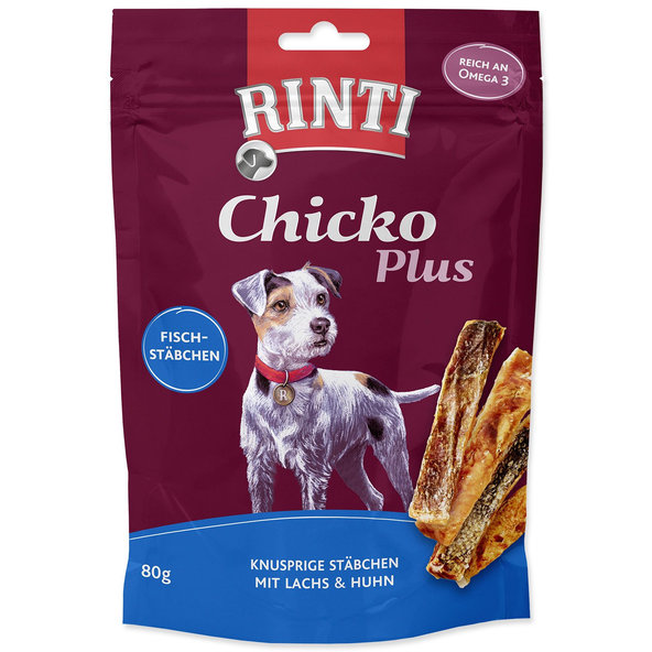 Rinti Chicko Plus pochoutka losos a kuře 12 x 80 g