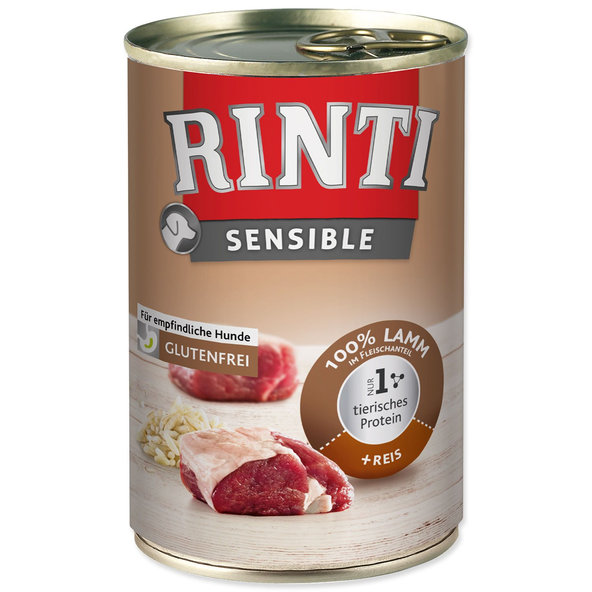 Rinti Sensible Adult konzerva jehněčí a rýže 400 g