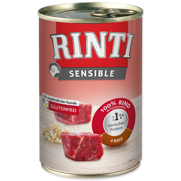 Rinti Sensible Adult konzerva hovězí a rýže 12 x 400 g