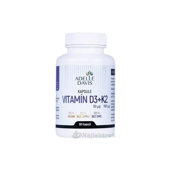 ADELLE DAVIS vitamin D3 + K2 60 kapslí