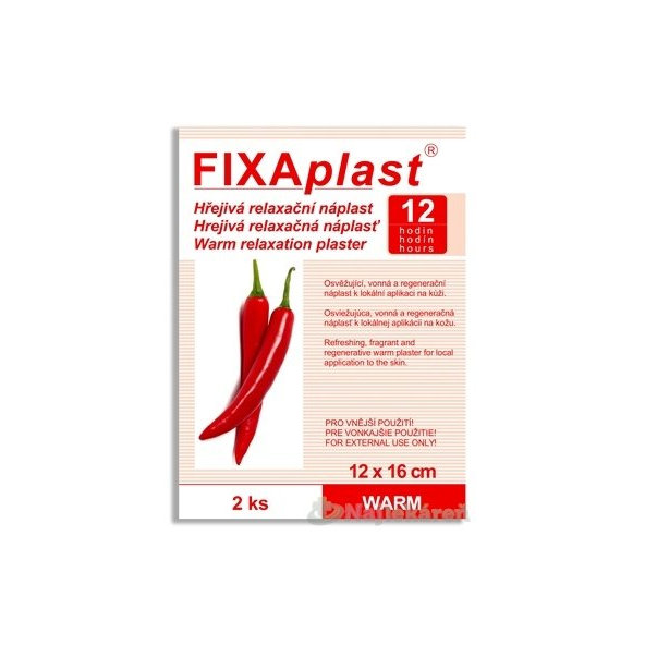 FIXAplast WARM kapsaicinová hřejivá náplast 12 × 16 cm 2 ks